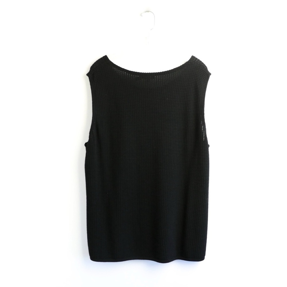 NWT Lafayette 148 Sleeveless Sweater Black Pullover textured 3X vest new plus - Picture 3 of 6